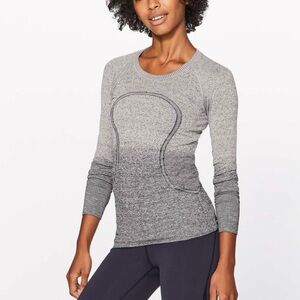 NWT Lululemon Swiftly Tech Long Sleeve Crew Ombre White Dark Cast Sz 6 Women’s